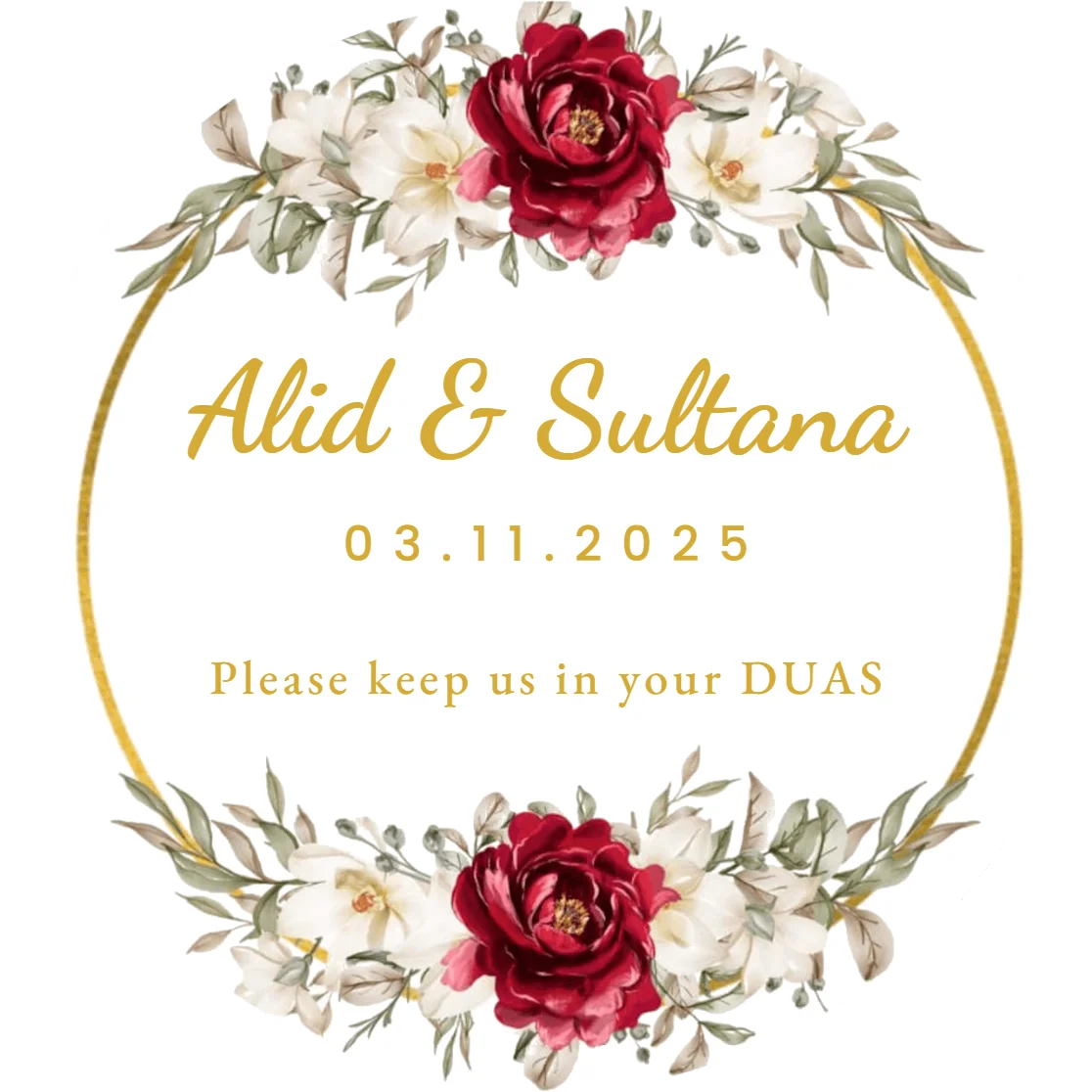 autocollants mariage personnalisés fleurs doré blanc élégants résistants huile imperméables decoration box