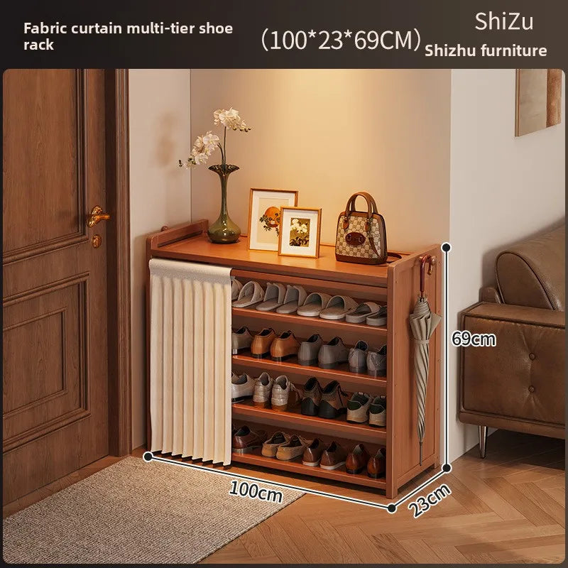 meuble chaussures bois naturel moderne niveaux 50 70 90 100cm