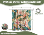 rideau douche tropical feuilles fleurs moderne multicolore opaques 12 71x71inch