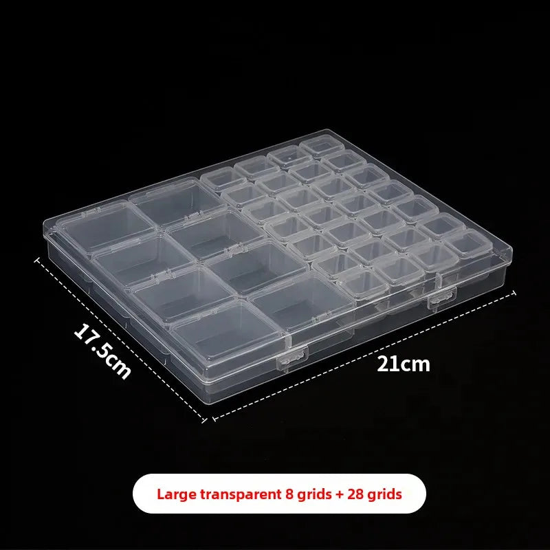 boîte rangement bijoux transparent grands compartiments 28 petits compartiments clips