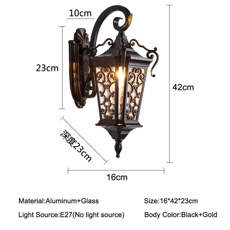 lampe murale classique ornements floraux verre opalin baroque fixations noir doréextérieur