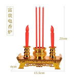 décoration religieuse classique bougeoir trois bougies rouge doré traditionnel