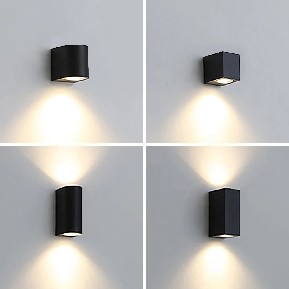 applique murale led moderne ip65 gu10 éclairage intérieur extérieur noir blanc