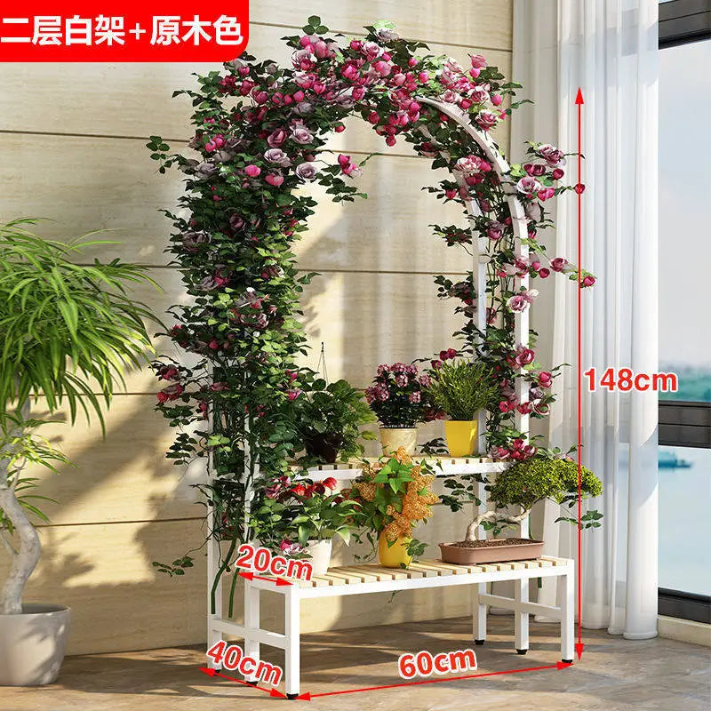 arche jardin étagères blanc noir bois métal moderne pot plante artificielle différents tailles couleursextérieurintérieur