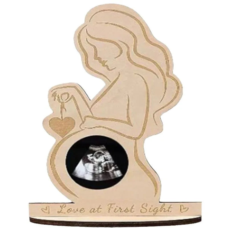 cadre bois échographie femme enceinte anniversaire saint valentin mère noël échographie visible message merry
