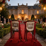 décoration mariage chaises rubans dentelle satin romantique événement anniversaire fiançailles