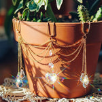 décoration plante transparentes dorées pendeloques motifs floraux élastique moderne soleil papillon cœur