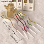 Bougies flexibles multicolores rayures modernes or vert rose violet adhésif festives enfants