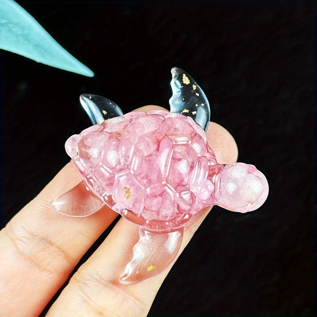 bijou tortue décoration colorées brillantes décoratif opaque multicolore verte bleue