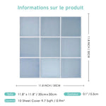 Effet 3D des stickers vert bleu sous un éclairage naturel