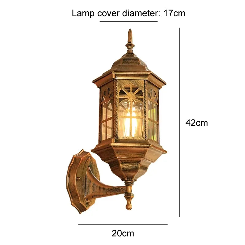 lampe murale extérieure or noir blanc ajourée victorien fixée mur opaque transparent