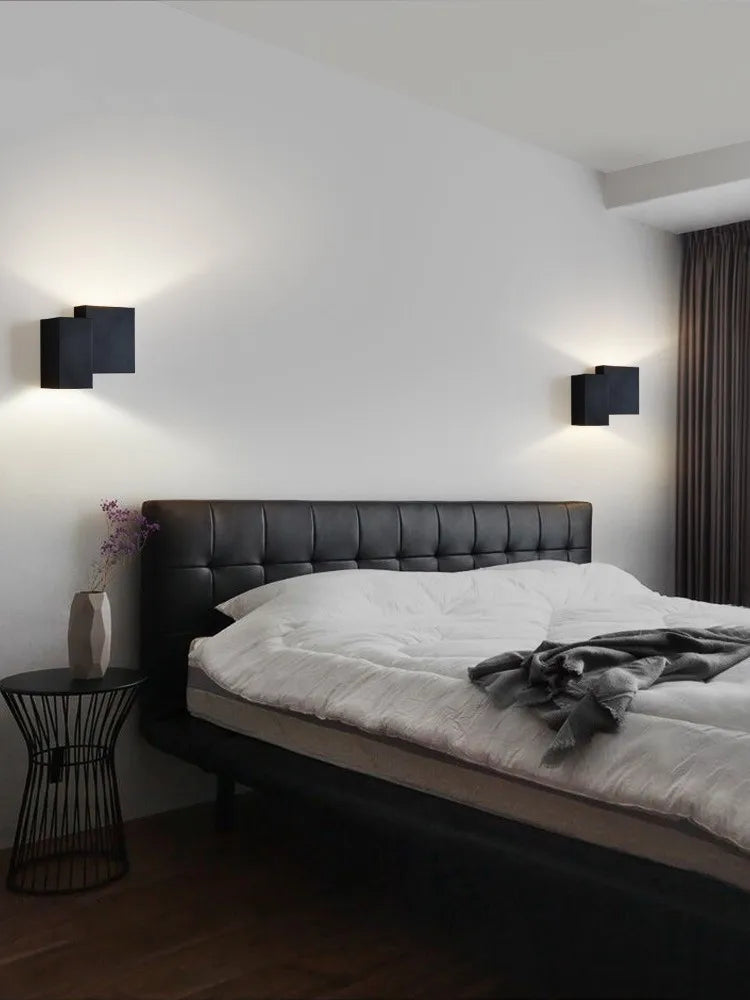 applique murale moderne noire fixée mur éclairage quotidien cuisine chambre coucher minimaliste
