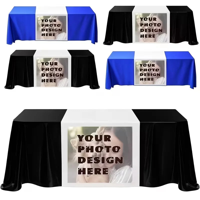 tableau personnalisable opaque motif floral texte calligraphie événementiel décoration intérieure bleu noir blanc polyester