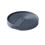 support plante roulettes collecte eau moderne gris clair rayures concentriquesversibleintérieur