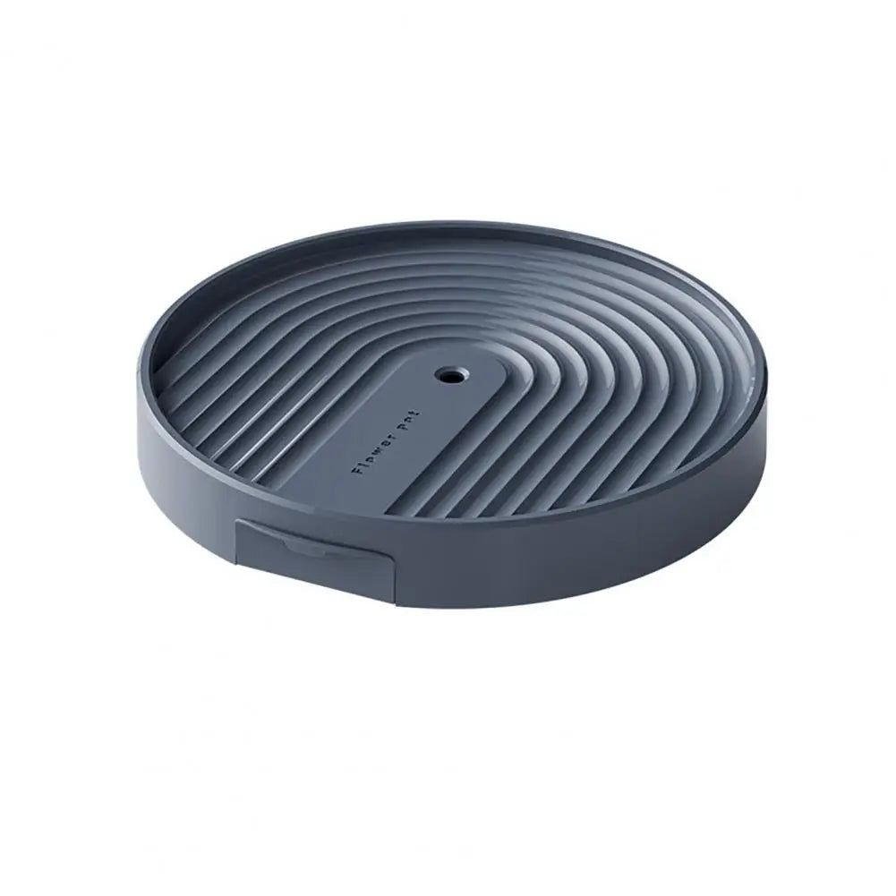 support plante roulettes collecte eau moderne gris clair rayures concentriquesversibleintérieur