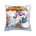 taies d'oreiller animaux rose ours chien zip invisible cartoon opacité coton polyester lit