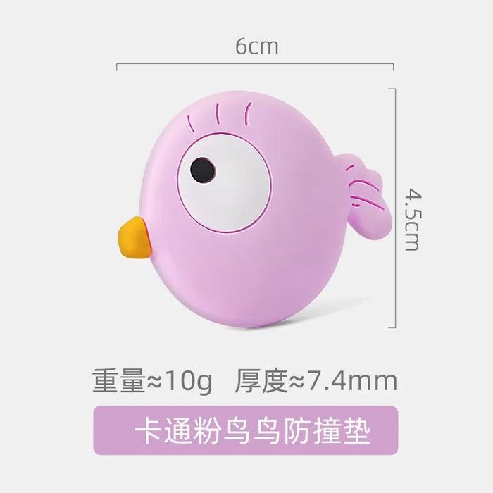 protecteur porte adhésif silicone anti choc animal cartoon orange marron rose