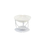 bougeoir moderne transparent blanc doré noir aromathérapie support métallique rond chauffe bougie bien être