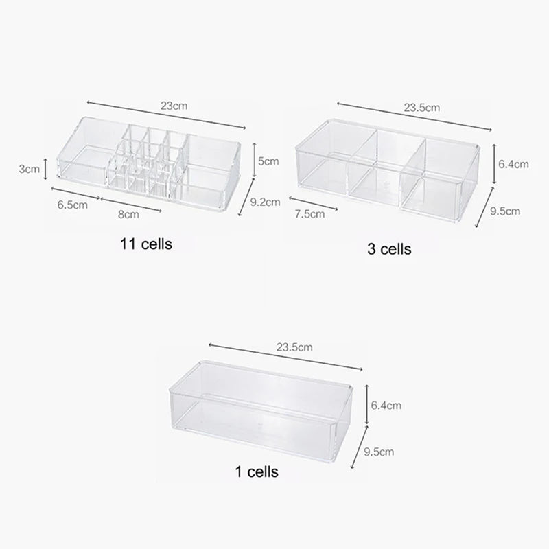 rangement cosmétique acrylique transparent moderne brosse maquillage coton tige poudre compacte crème visage vernis
