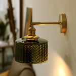 lampe murale or transparent moderne interrupteur rayures horizontales verre chambre cuisine étude