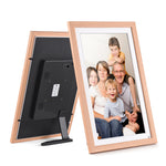 Cadre photo numérique WiFi 15,6 pouces écran tactile IPS beige sur table
