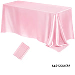 nappes satinées blanc rose noires tables longues mariage fêtes élégantes