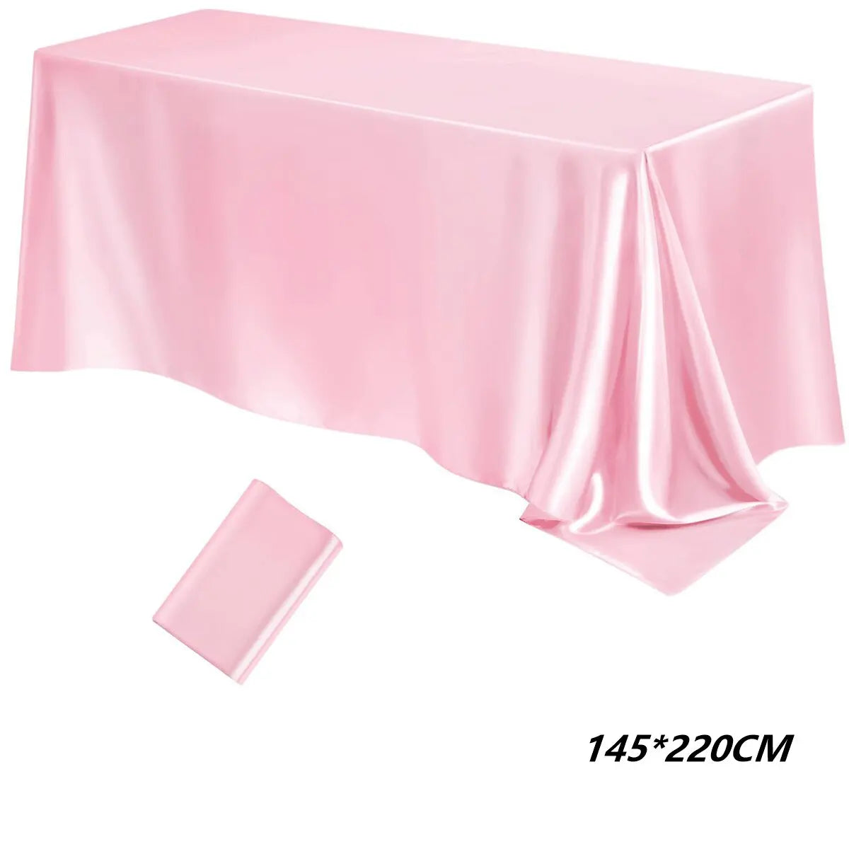 nappes satinées blanc rose noires tables longues mariage fêtes élégantes