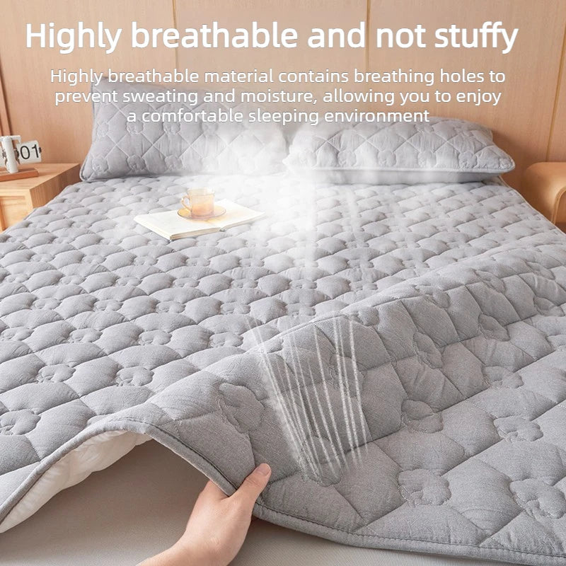 lit queen quilté gris clair moderne confortable 180x200cm lavable machine
