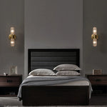 applique murale moderne or transparent verre rayures chambre coucher éclairage led nordique