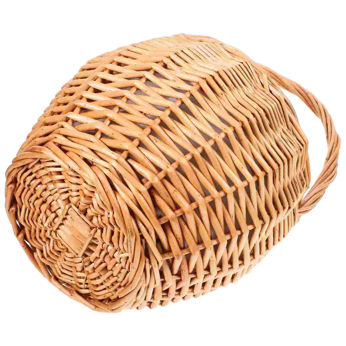 panier osier portable couvercle tressé rustique décoration fruits fleurs storage multifonctionnel