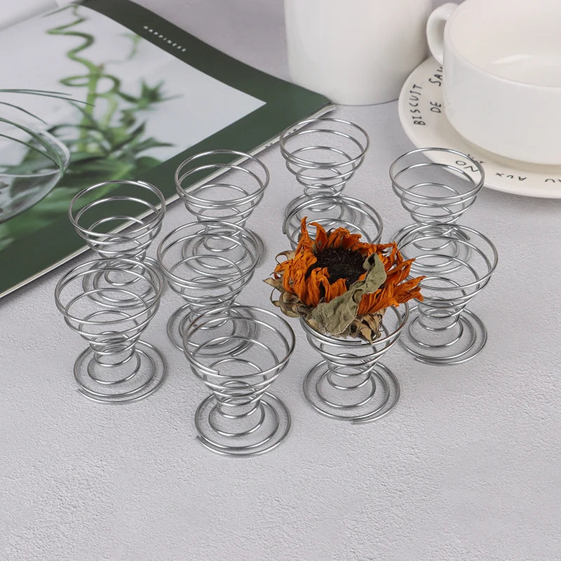 support fleurs séchées argenté structure spirale moderne minimaliste fixations invisibles