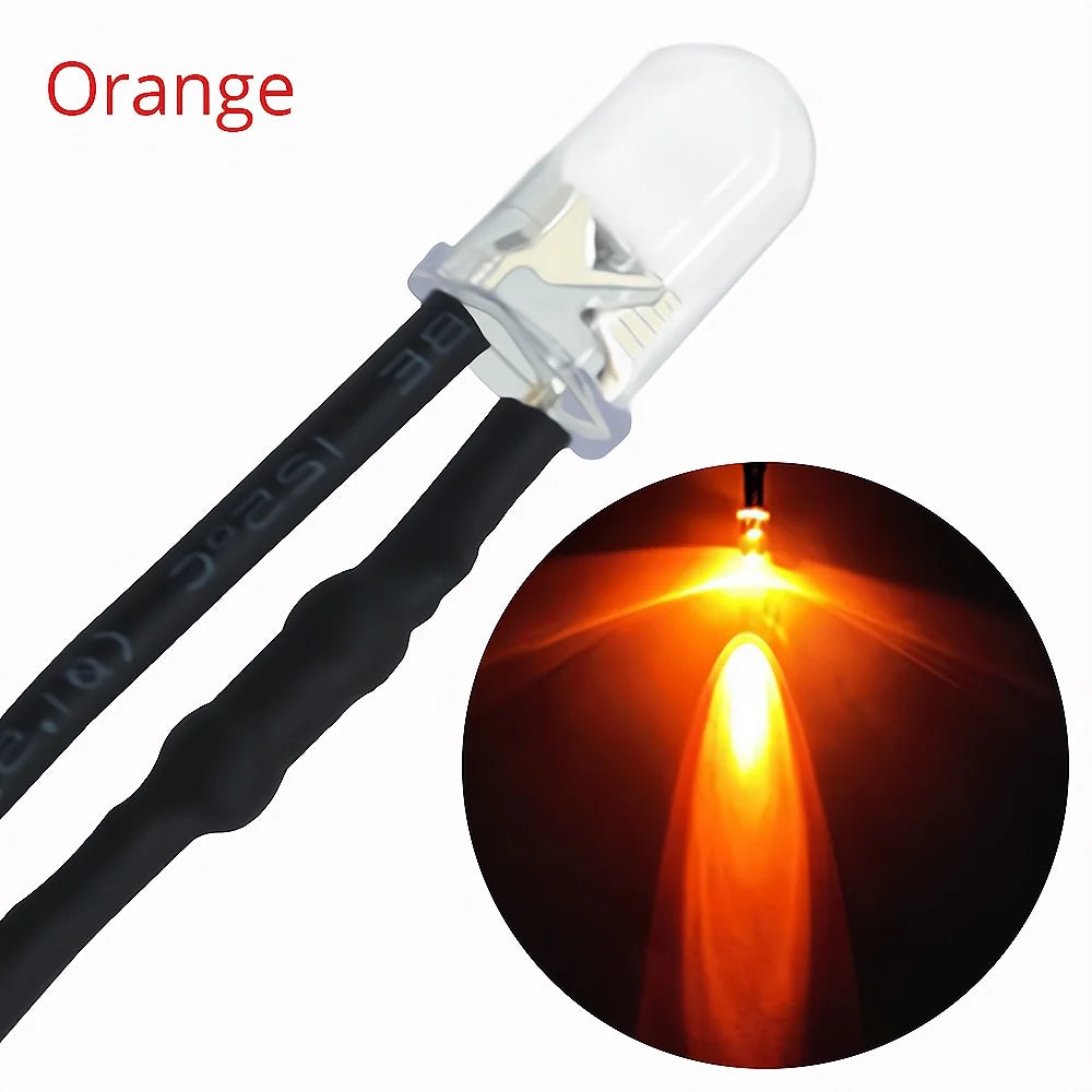 diode led ronde mm câble noir 12v bricolage décoration lumière transparente