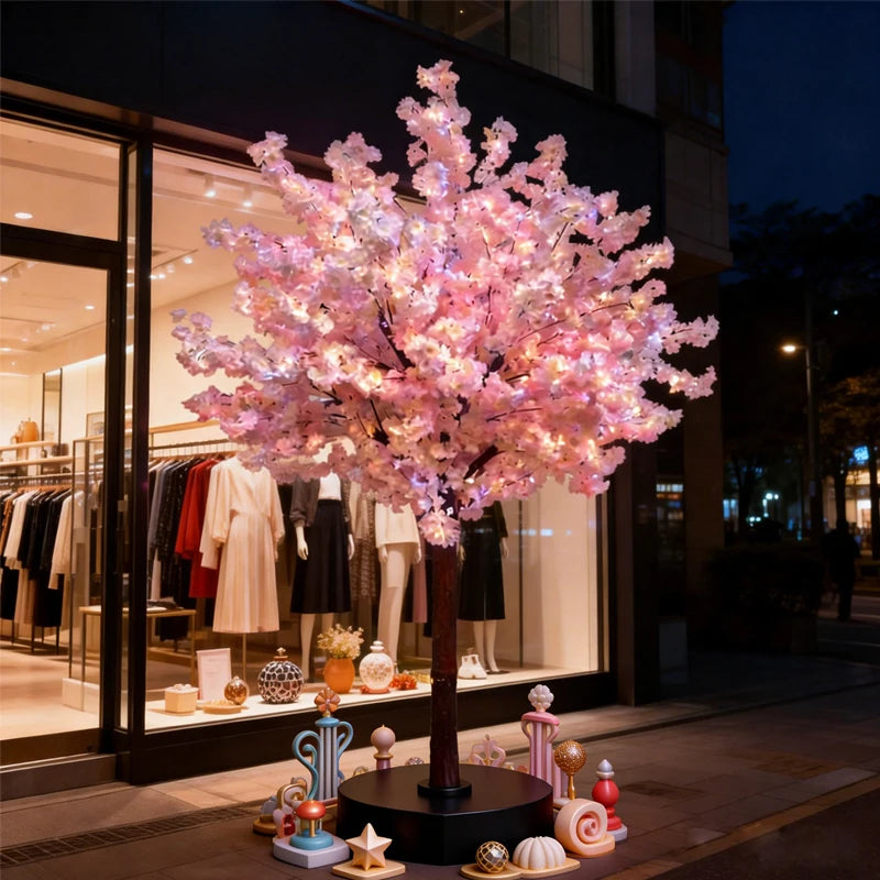 arbre artificiel fleurs rose moderne décoration extérieure baby shower papier rouge cheval