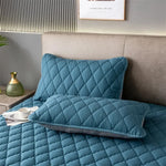 taies d'oreiller patchwork gris clair moderne imperméables respectueuses environnement polyester 300 fils geometrique maison