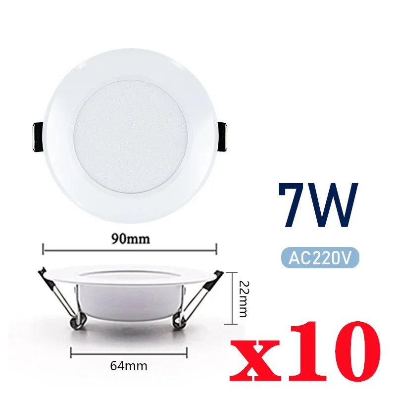 spots led blancs 3w 5w 7w 9w 12w 15w cold warm white modernes clips