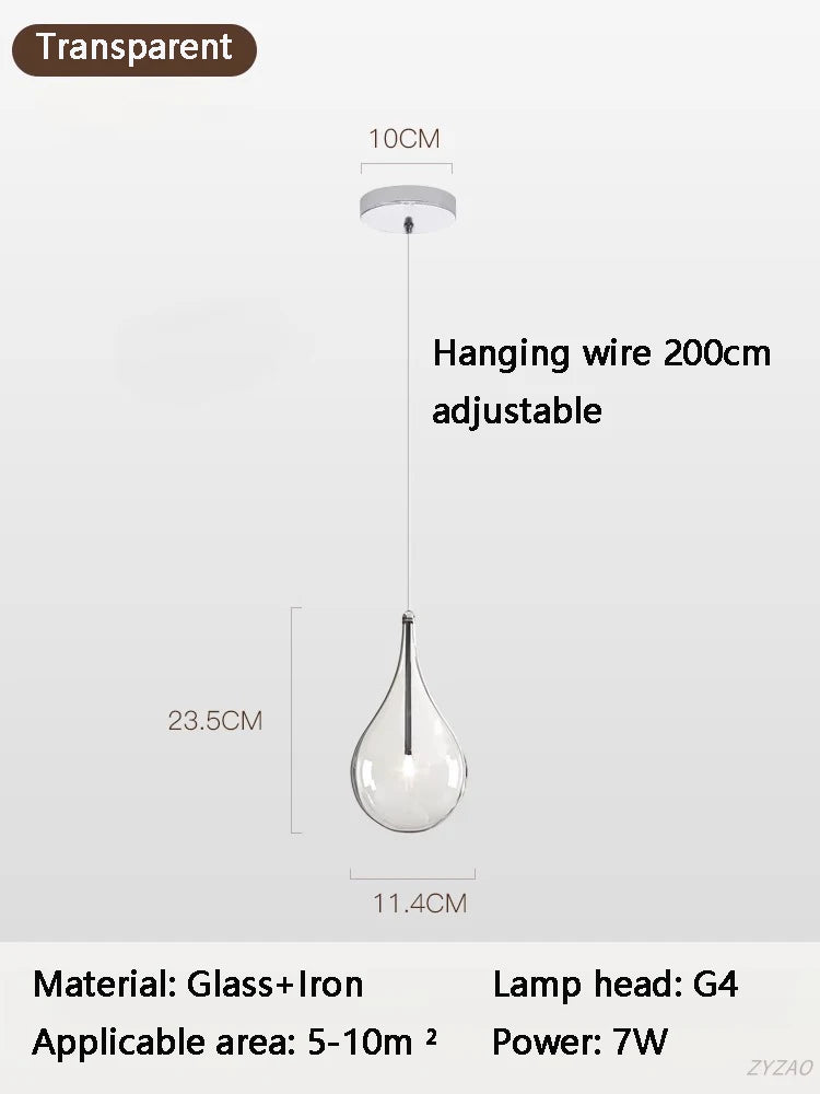 lampe suspendue transparente moderne minimaliste cognac rond lisse chambre salon restaurant étude