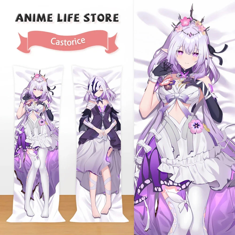 coussin anime personnages féminins robe élégante violet blanc double face polyester peachskin
