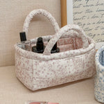 panier rangement pliable polyester fleurs blanc bleu clair moderne rangement maison jouets animaux respectueux