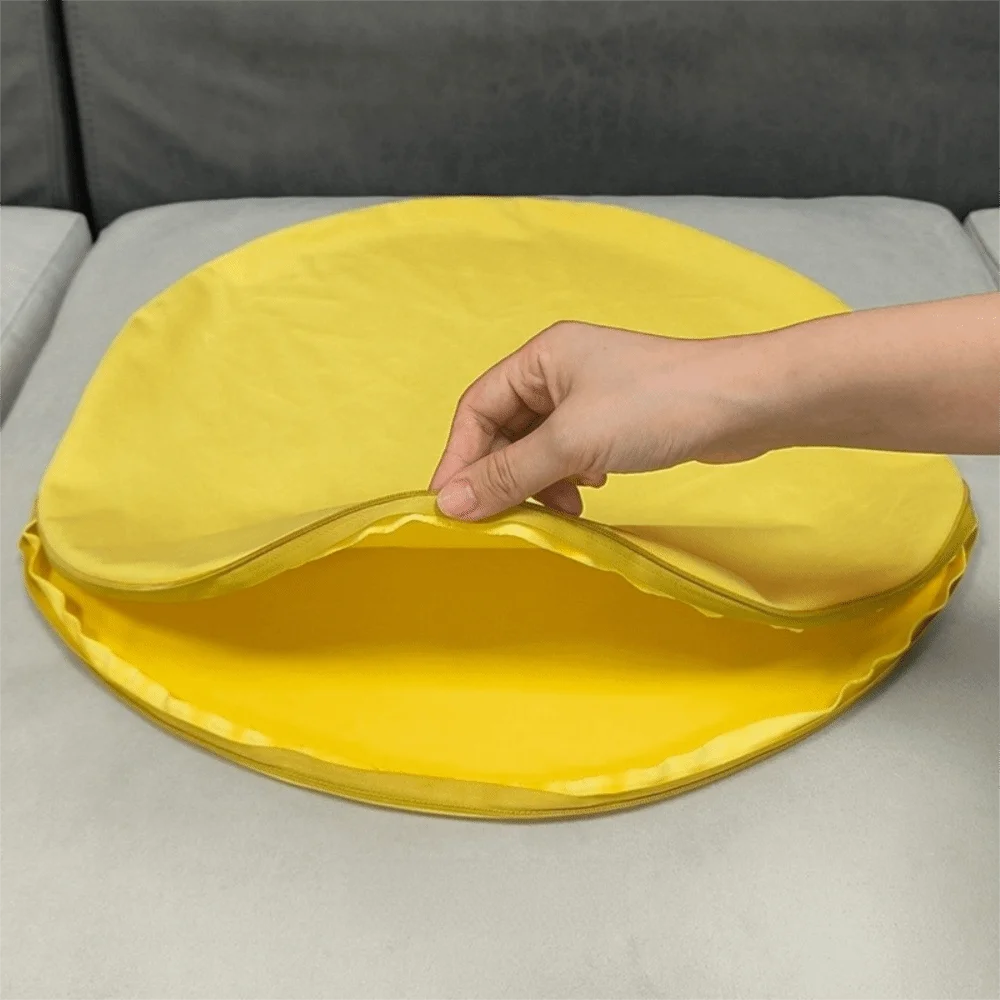 housse coussin velours 40cm ronde fermeture eclaire non toxique polyestre maison decorative confortable