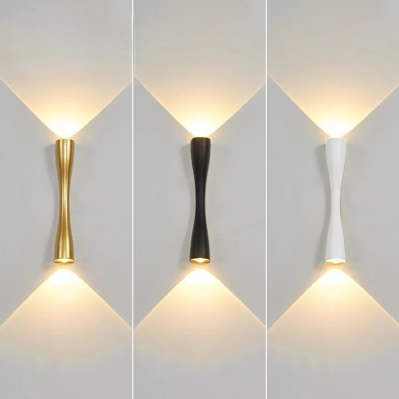 lampe murale moderne led or noir blanc contemporain éclairage maison fixations courbes opaques 24v