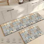 tapis sol moderne multicolore motif carreaux géométriques ethnique antidérapant intérieur cuisine salle bain
