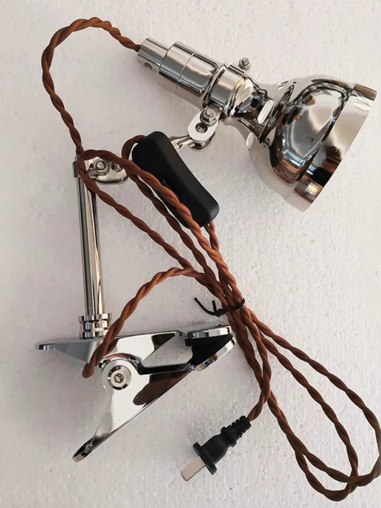 lampe articulée argentée industrielle led fixée mur éclairage quotidien moderne