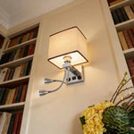 lampe murale moderne beige chrome toile lin interrupteur spot e27 cuisine chambre coucher entrée
