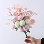 bouquet fleurs artificielles hortensia moderne décoration intérieure mariage bleu blanc vert