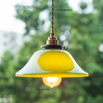 lampe suspendue vintage vert ombre matériau pierre verre 25cm ajustable 200cm autonomie e27