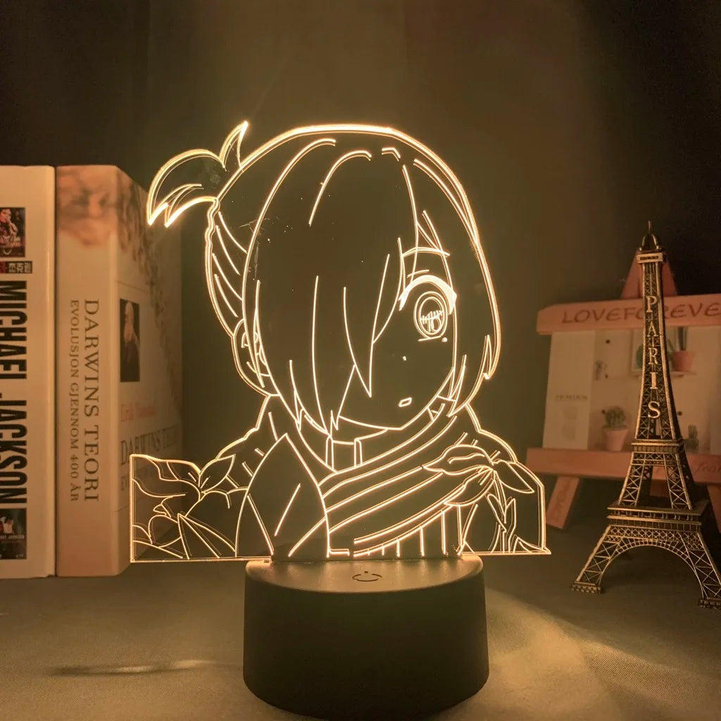 lampe table led transparente moderne illustration 3d personnages embrassant détails valises accessoire base solide