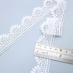 ruban dentelle motif floral blanc largeur 3cm polyester soluble eau mariage décoration classique élégante