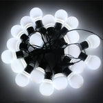 guirlande lumineuse noël blanc boules sphériques moderne clips câble noir 20 ampoules