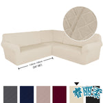 housses canapé d'angle beige clair jacquard moderne elasticité poche lavage machine automne hiver