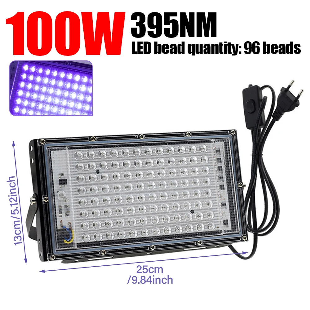lampe uv moderne interrupteur 50w 100w 200w 300w noir mat